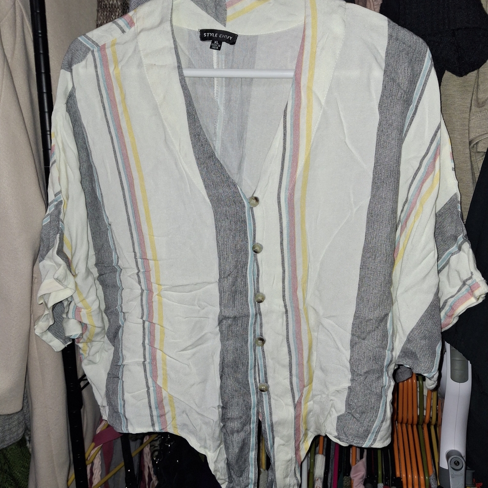 Style Envy Striped Button Down Shirt